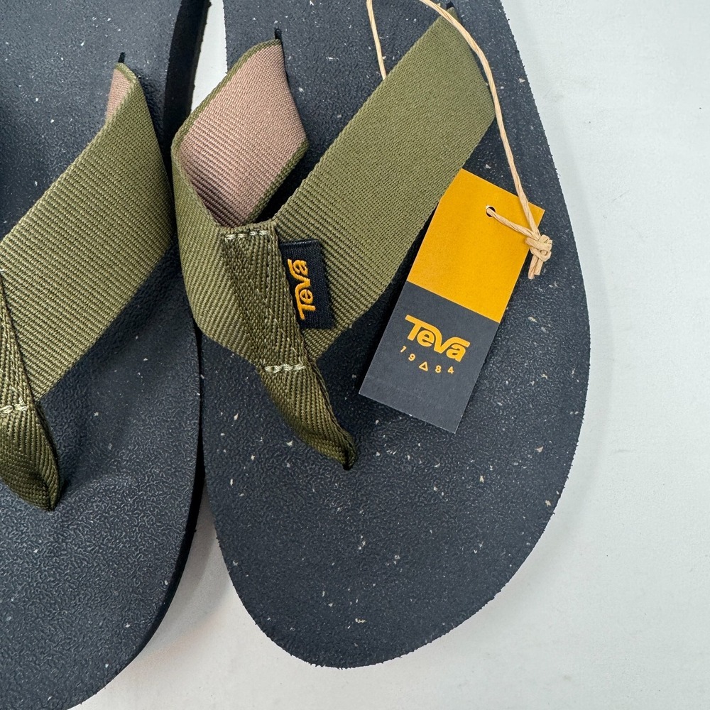NWT Teva Reflip Flip Flops Sandal Black and Olive 1124051 Men's Size 8 - Picture 4 of 8